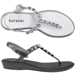 Sandals | Wedges^holster AmalfiWedgeBundle- ClearGlitter/ClearGraphiteGlitter