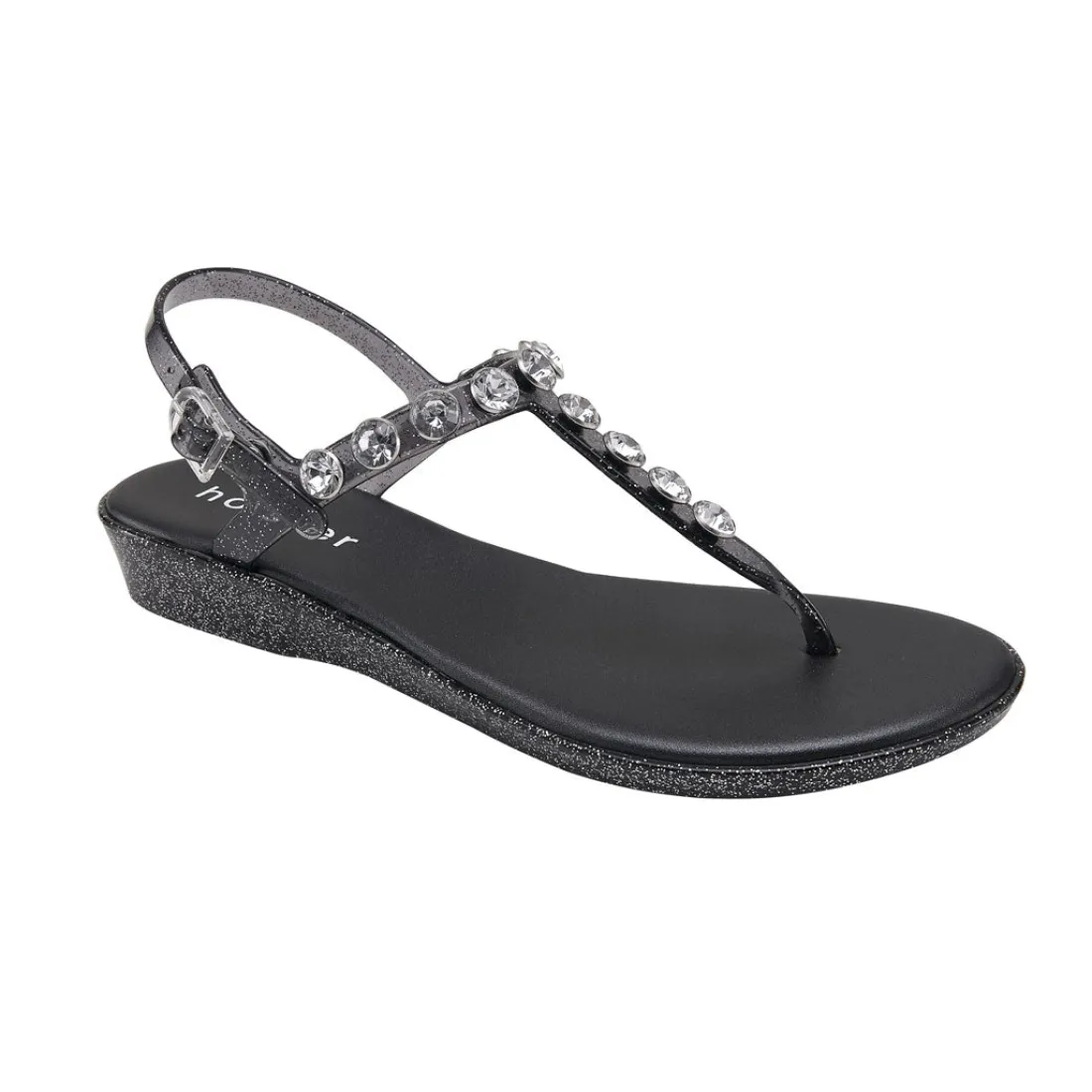 Sandals | Wedges^holster AmalfiWedge- ClearGraphiteGlitter