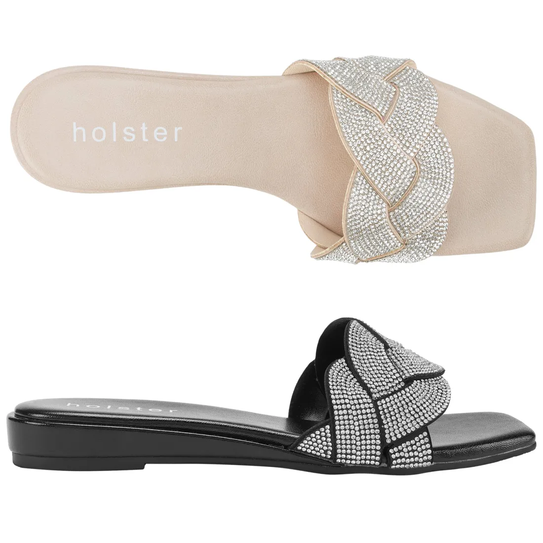 Slides | Sandals^holster AnastasiaLowWedgeBundle- Beige/Black
