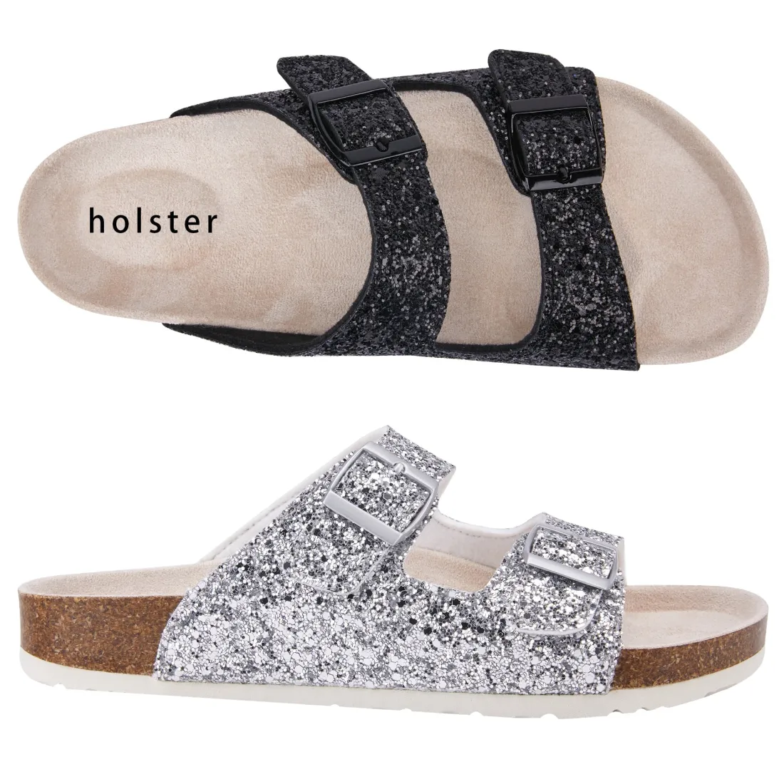 Slides | Sandals^holster FarahBundle- Black/Silver