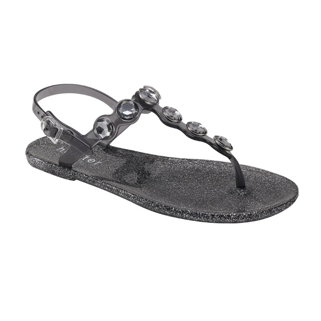 Sandals | Flats^holster Kira- ClearGraphiteGlitter