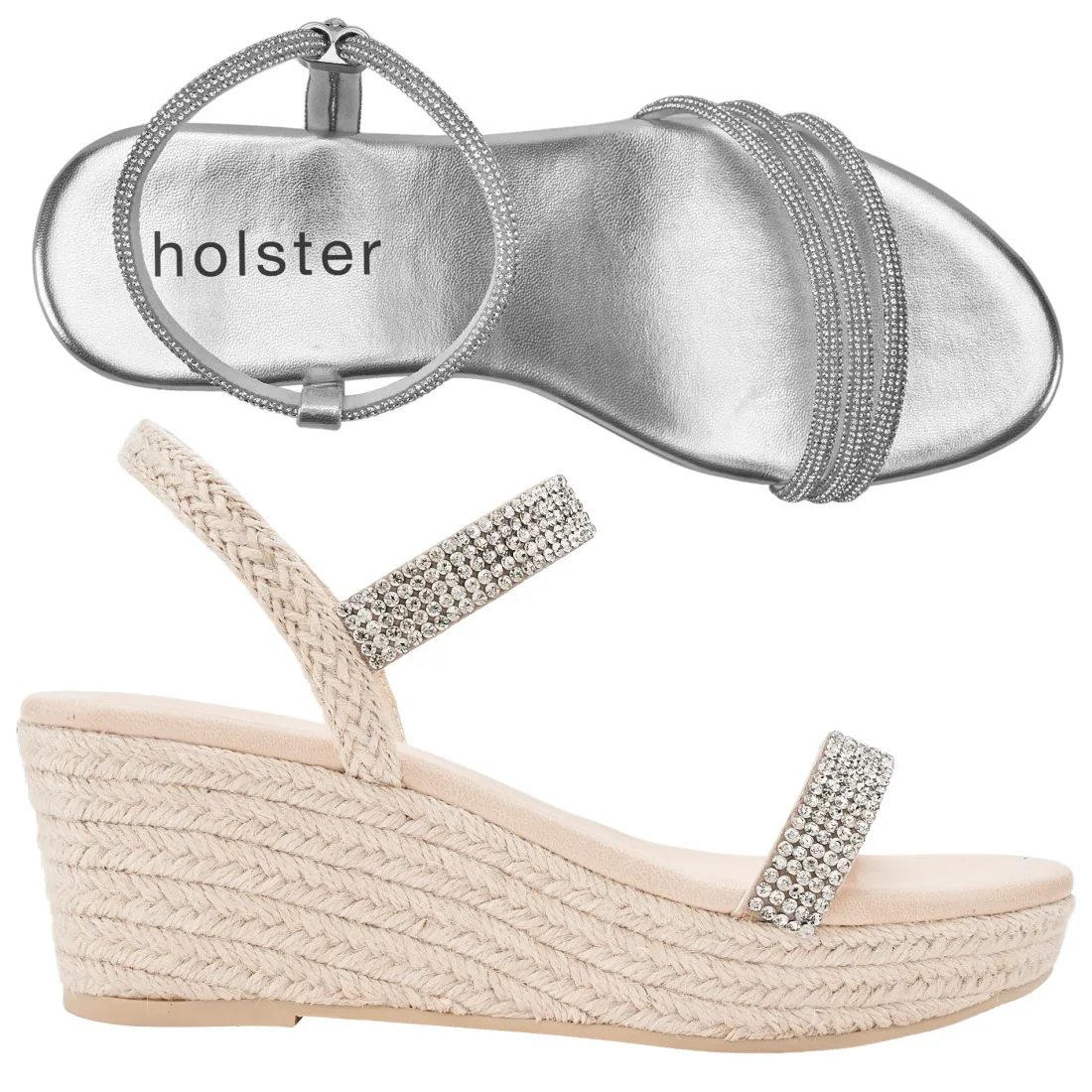 Sandals | Wedges^holster RevelWedge&BeautyEspadrilleBundle- Silver/Beige