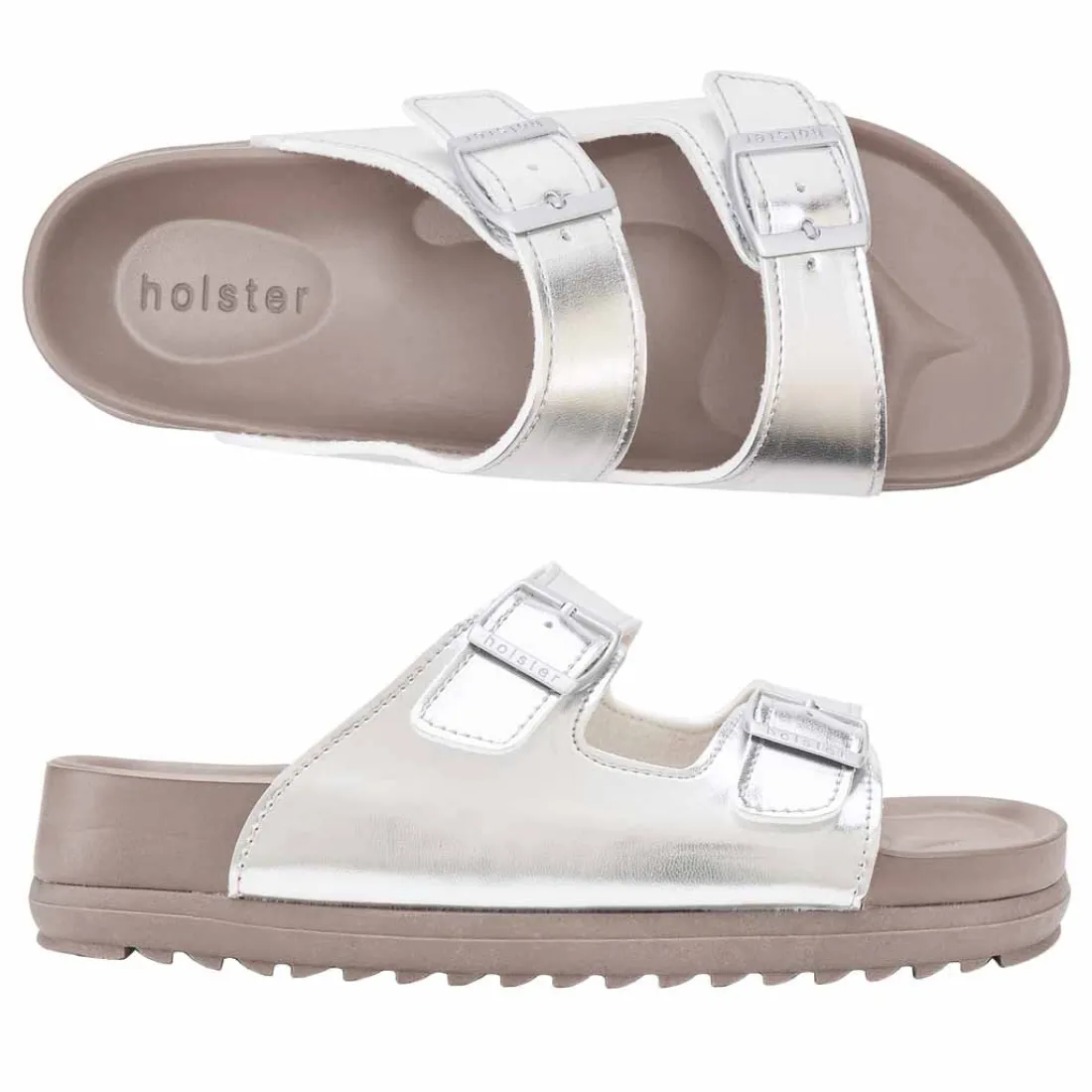 Slides | Sandals^holster StrideBundle- Black/Silver