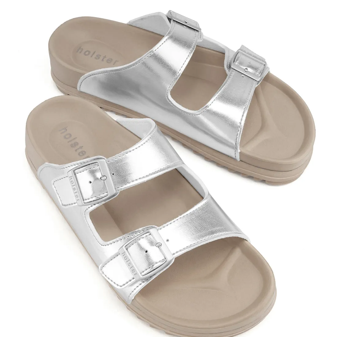 Slides | Sandals^holster StrideBundle- Black/Silver