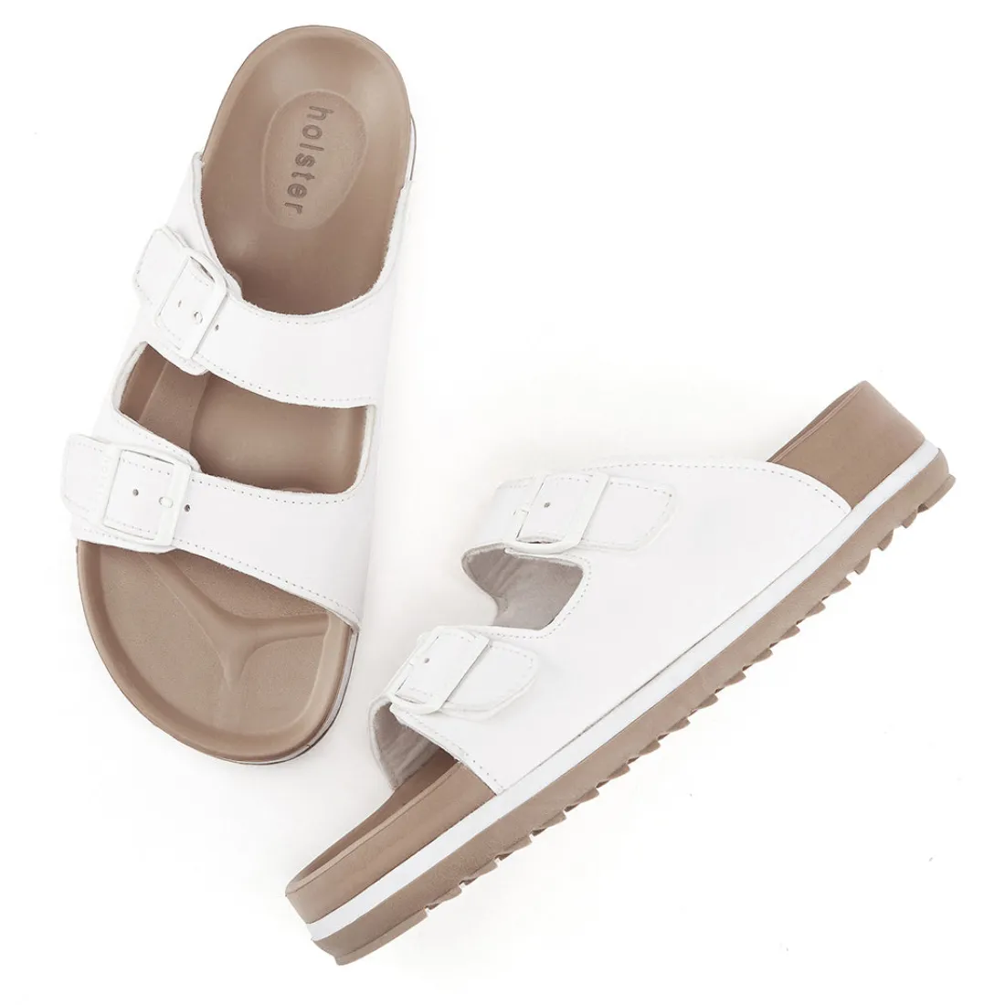 Slides | Sandals^holster StrideBundle- White/Cheetah