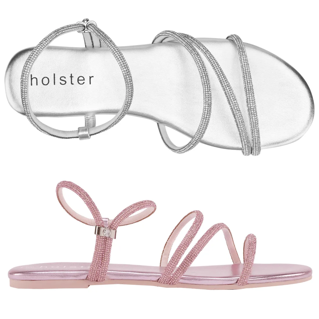 Sandals | Flats^holster VivaBundle- Silver/Pink