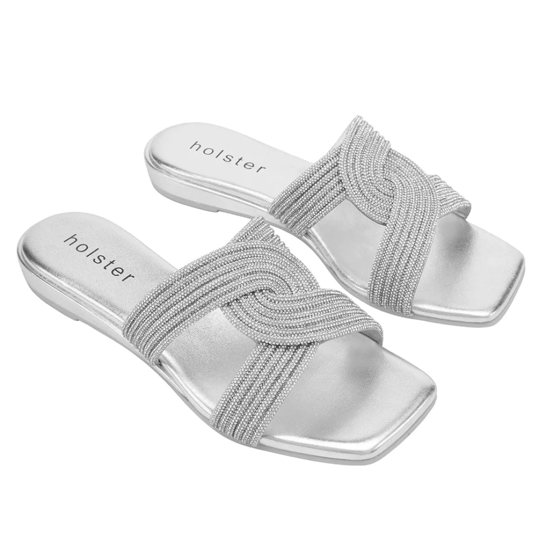Slides | Sandals^holster ZaraLowWedgeBundle- Black/Silver