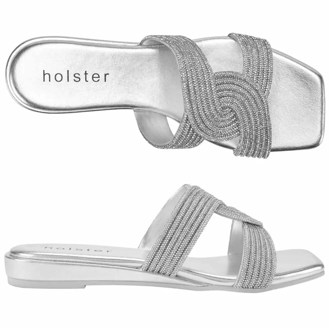 Slides | Sandals^holster ZaraLowWedgeBundle- Black/Silver
