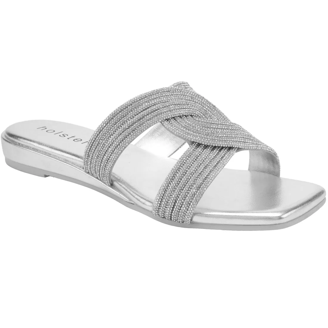 Slides | Sandals^holster ZaraLowWedge- Silver